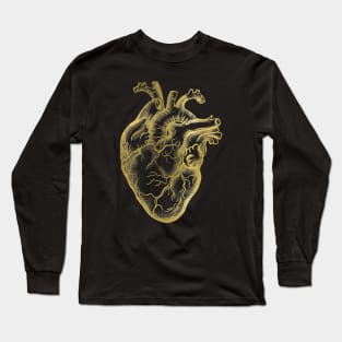 Heart Human Anatomy Gold jellow Long Sleeve T-Shirt